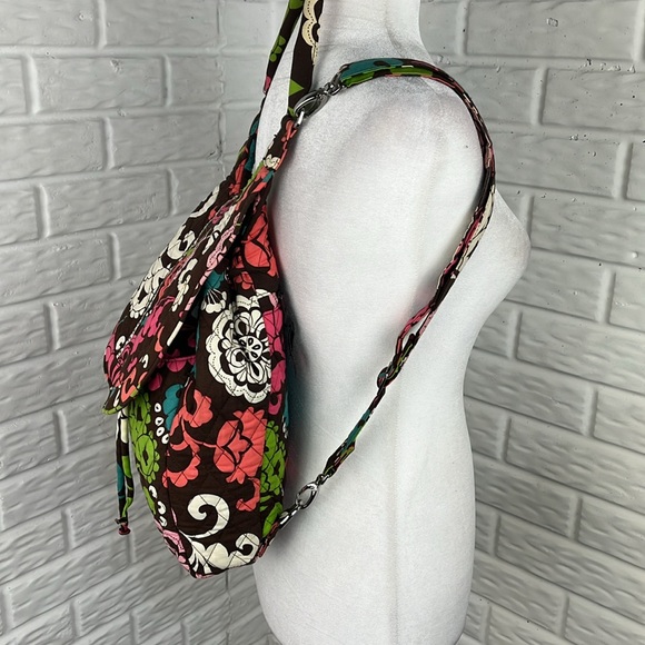 VERA BRADLEY Backpack Tote Convertible Lola Paisley Floral Removable Straps - Picture 5 of 17
